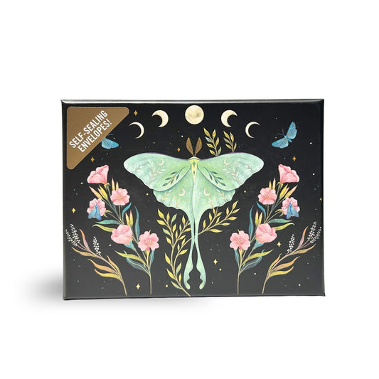 Luna Moth Note Cards with Gold Foil