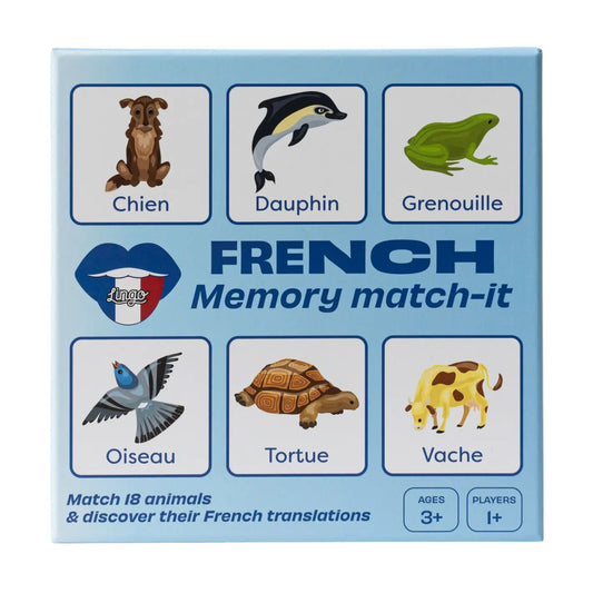 Memory Match French Animals Game