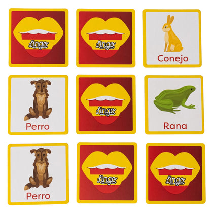 Memory Match Spanish Animals Games