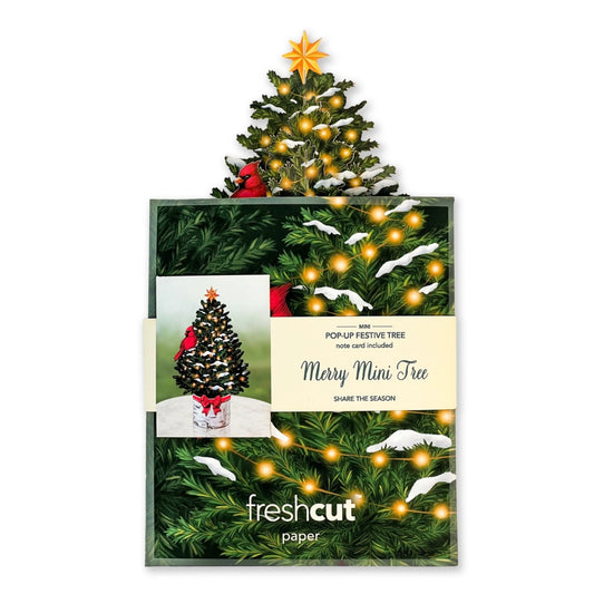 Merry Mini Christmas Tree with Lights and Star pop up card