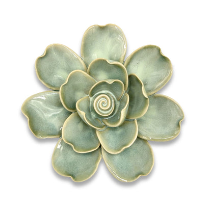 Milk Teal Tahitian Gardenia Ceramic Flower
