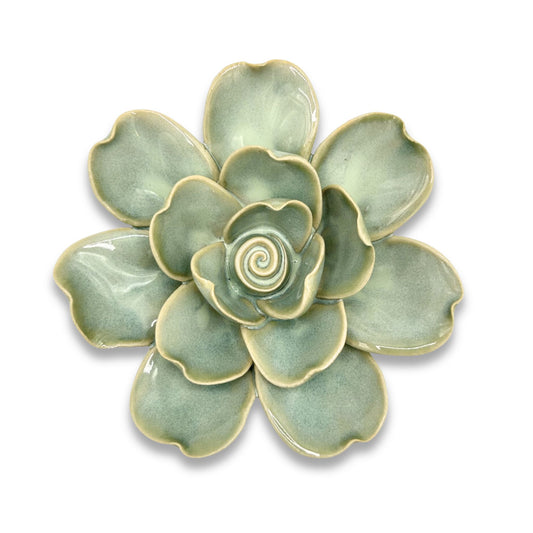 Milk Teal Tahitian Gardenia Ceramic Flower