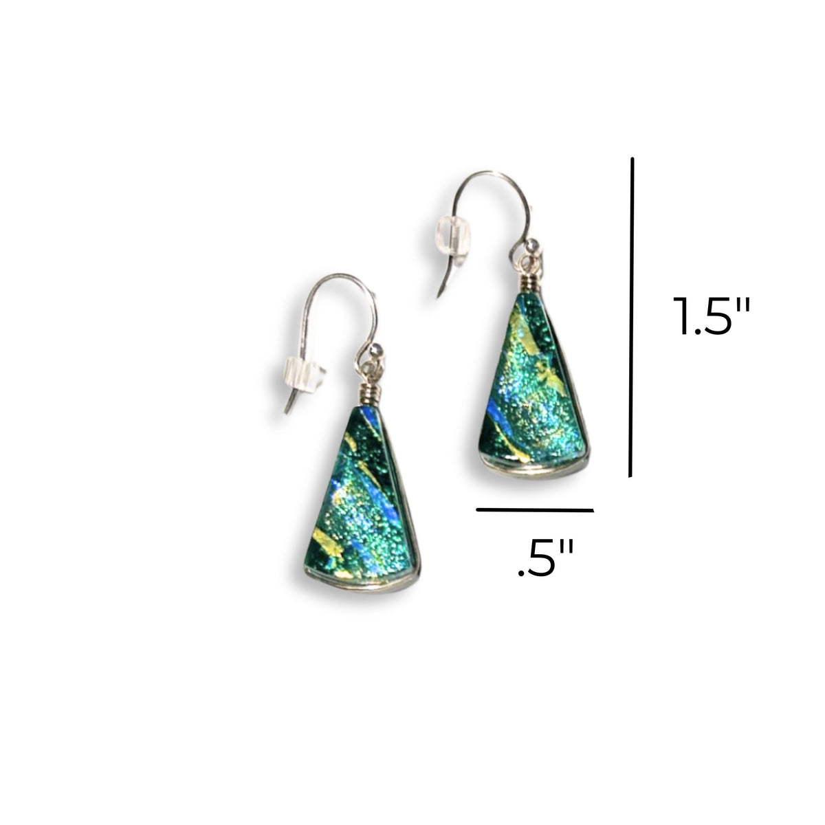 Mini Fan Earring - Teal Green