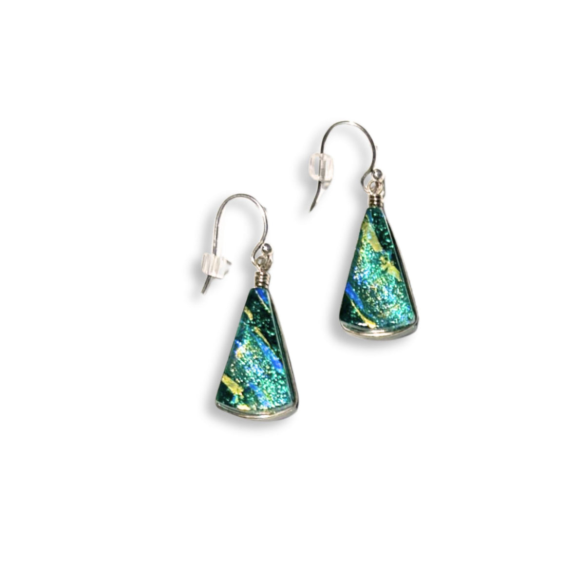 Mini Fan Earring - Teal Green Drop Style
