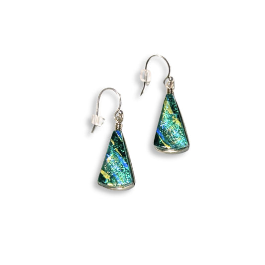 Mini Fan Earring - Teal Green Drop Style