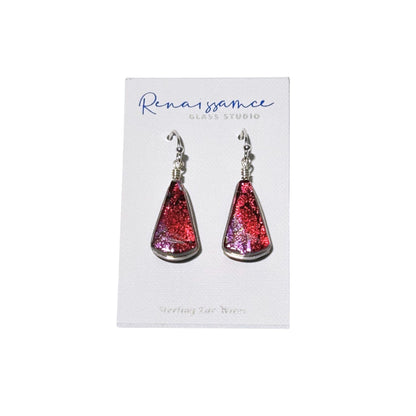 Mini  Fan Earrings Cranberry Red