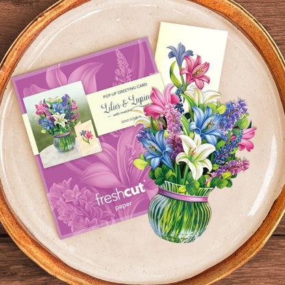 Mini Lilies and Lupines Pop-Up Flower Card