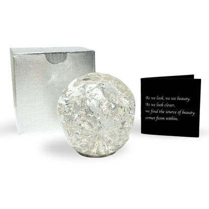 Mini Original Goldenflow Silver Flakes Paperweight