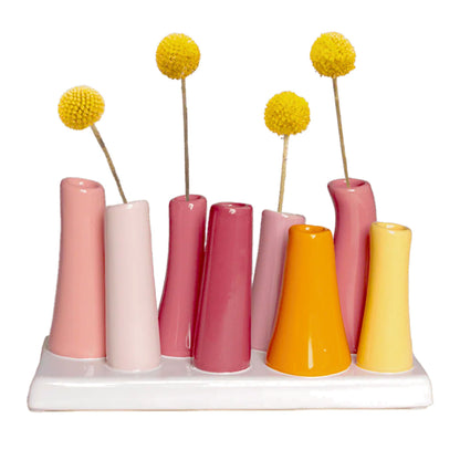 Mini Vases in Shades of Pink and Orange