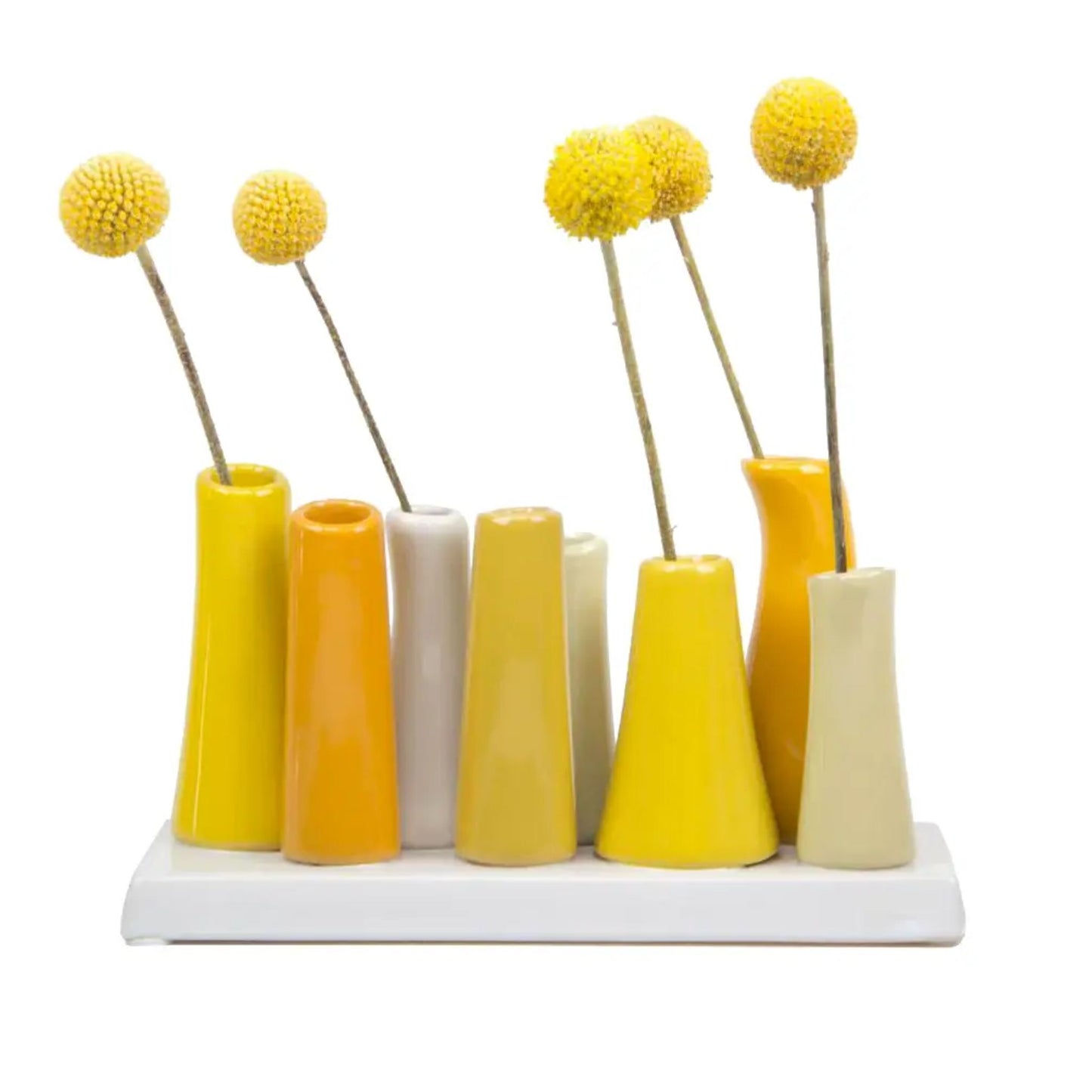 Mini Vases in Shades of Yellow
