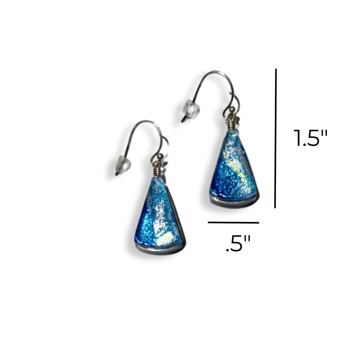 Mini Fan Earring - Drop Style Sea Blue Turquoise