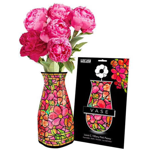 Modgy Expandable Vase - foldable plastic Pink Peony