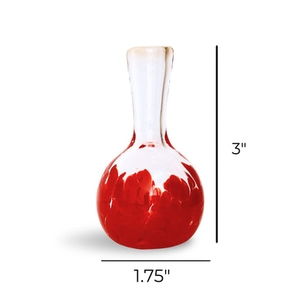Mom's Cherry Handblown Glass Vase Red Mother's Day Gift