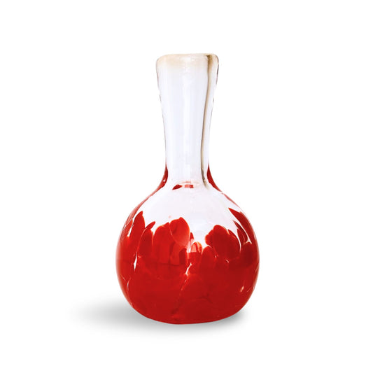 Mom's Vase Cherry Red Glass Vase