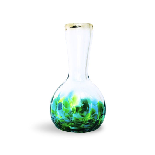 Mom's Vase For Flowers - Green Turquoise and Yellow Colorful