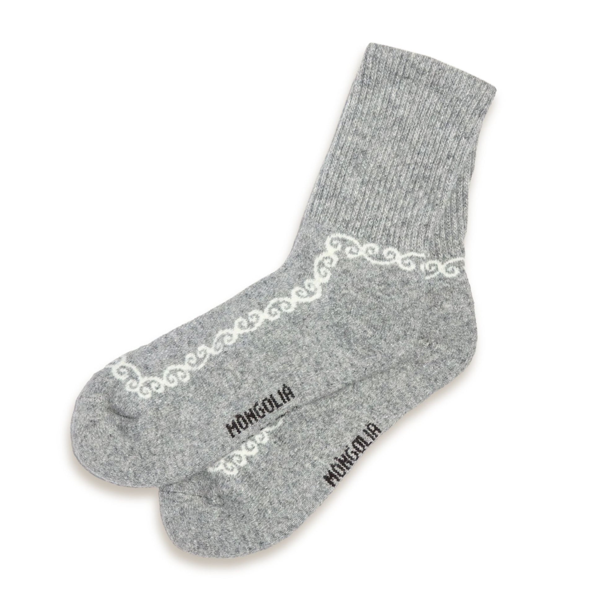 Mongolian Wool Socks - Gray Large