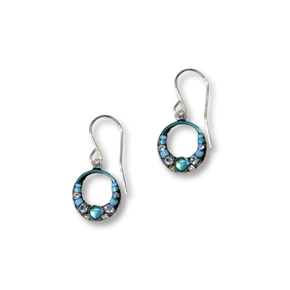 Moonlight Light Blue Turquoise Hoop Earrings