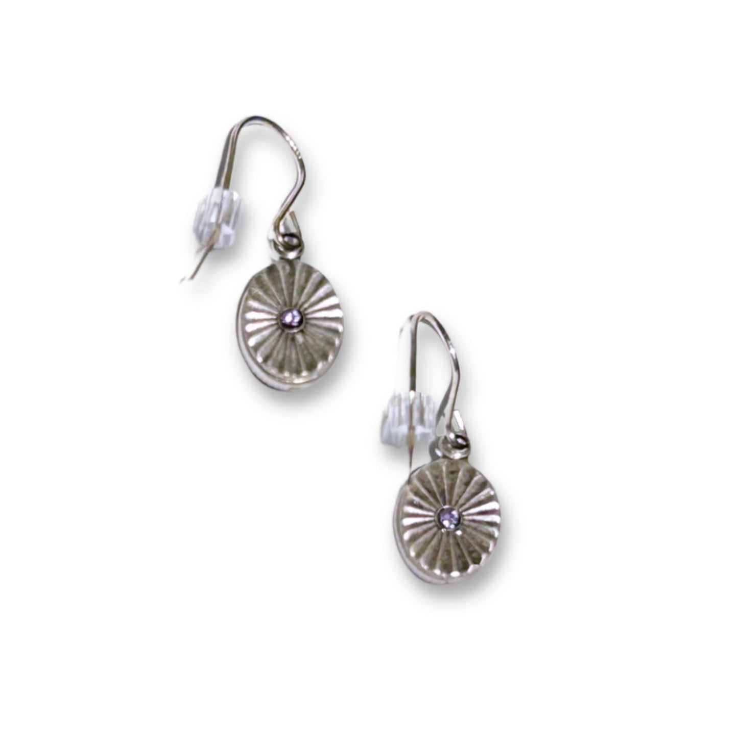 Moonlight Oval European Crystal Silver Earrings