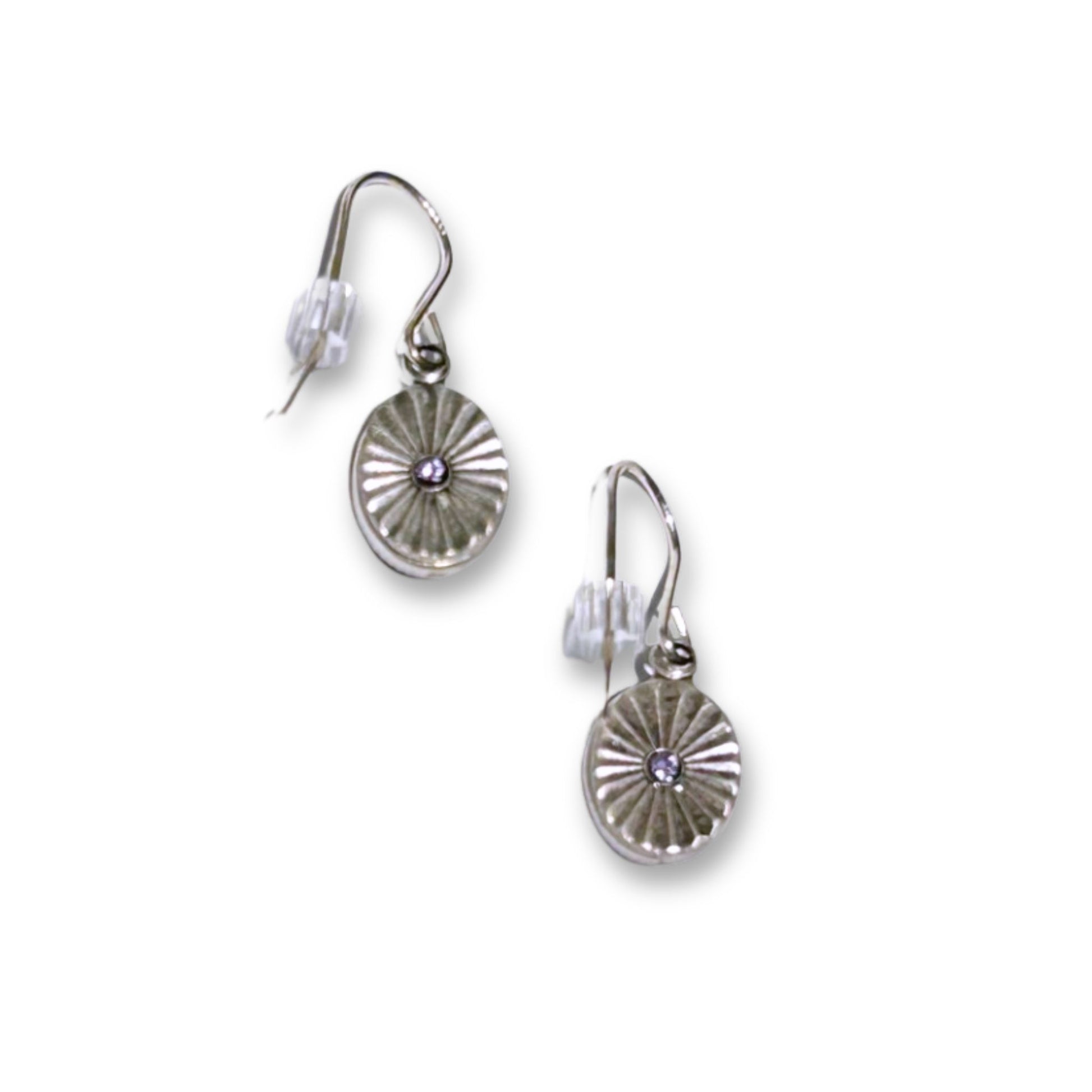 Moonlight Oval European Crystal Silver Earrings