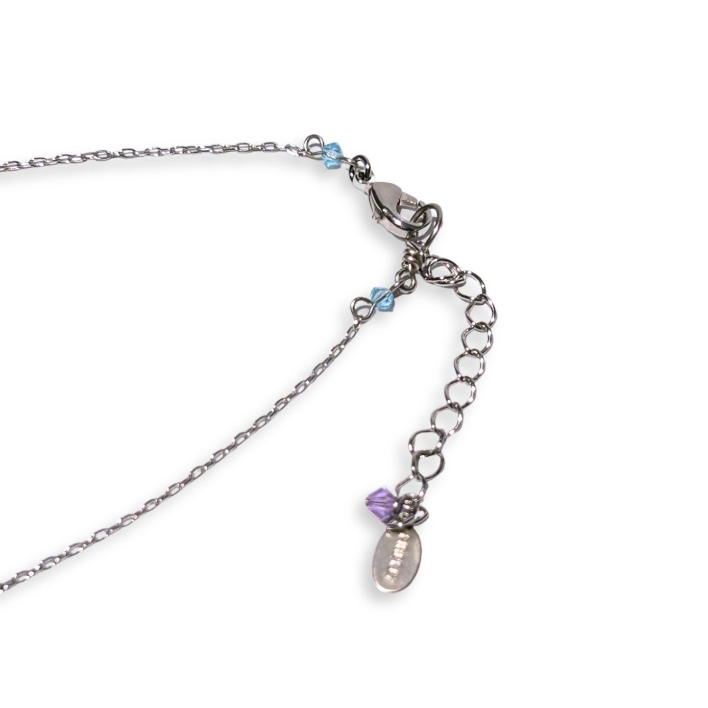 Moonlight Oval Necklace with Pink and Turquoise European Crystals
