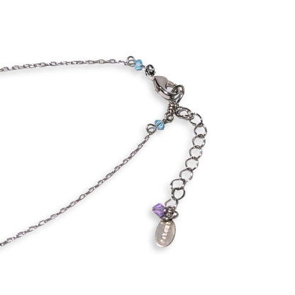 Moonlight Oval Necklace with Pink and Turquoise European Crystals