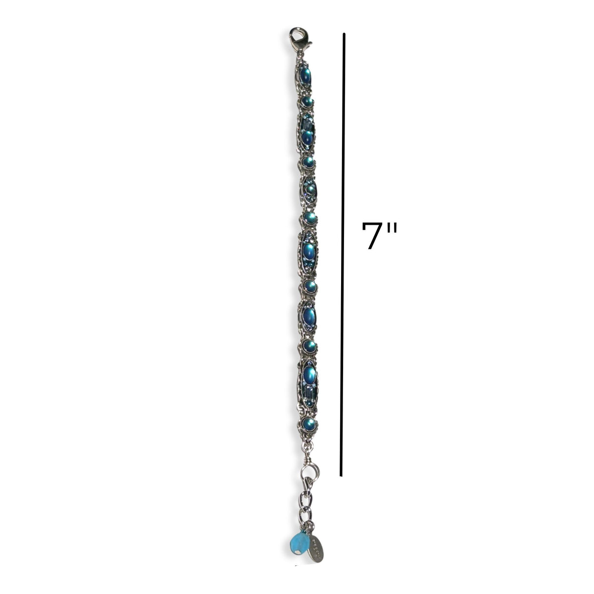 Moonlight Blue Turquoise Bracelet with Austrian Crystals