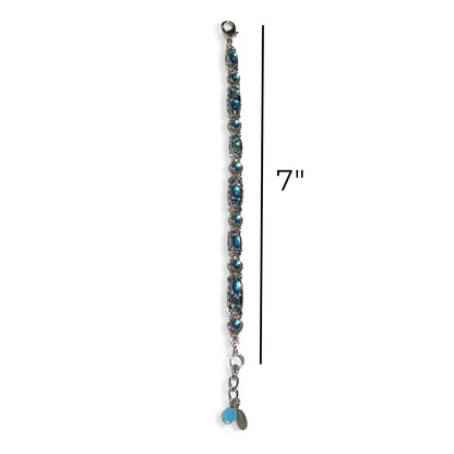 Moonlight Blue Turquoise Bracelet with Austrian Crystals