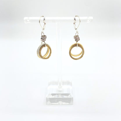 Multi Loop Gold, Bronze and Silver Pair of Earrings