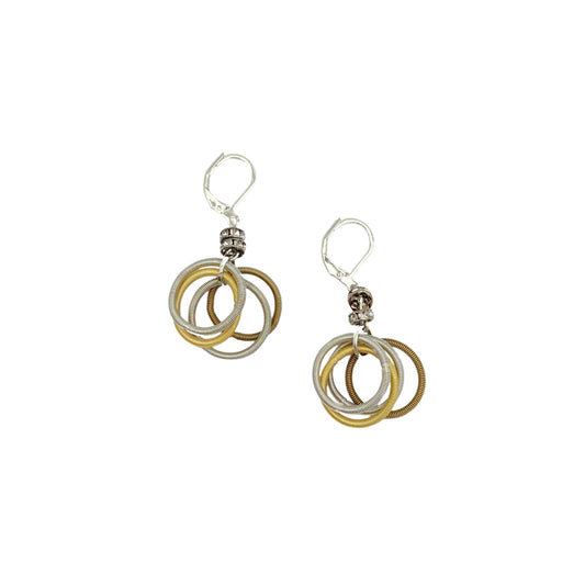 Multi Loop Earrings With Crystal Beads