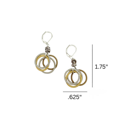 Multi Loop Piano Wire Earrings With Crystals