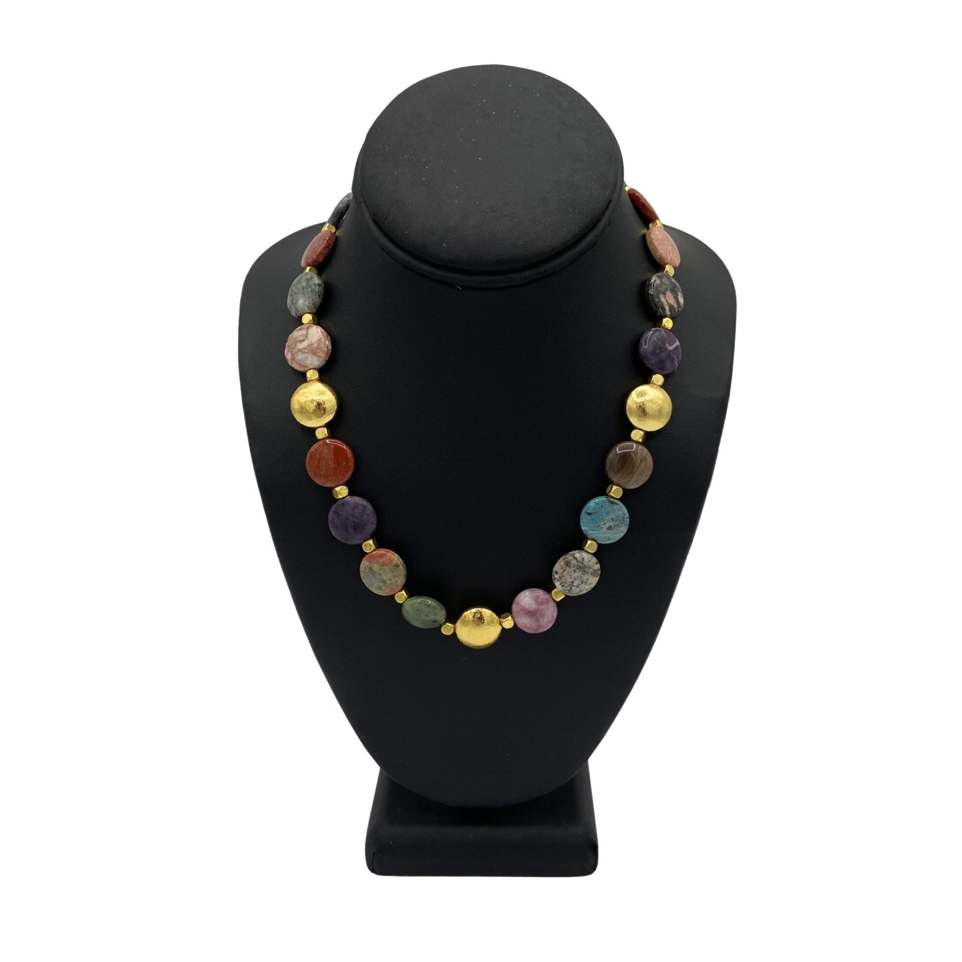 multi stone assorted and colorful stone necklace
