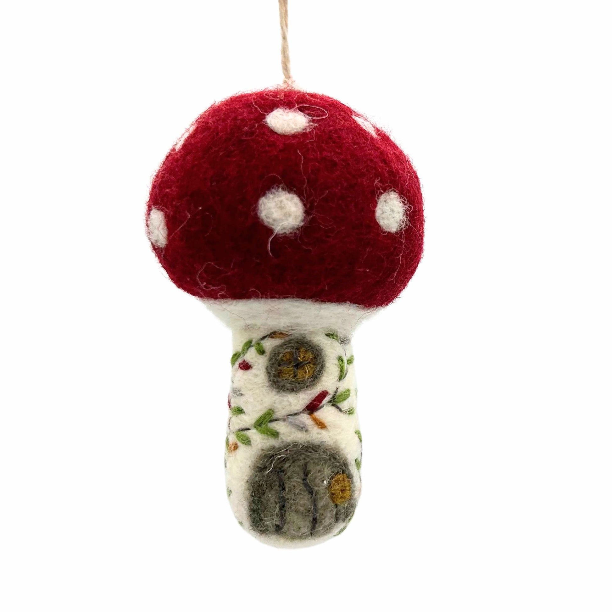 Mushroom House Felt Ornament