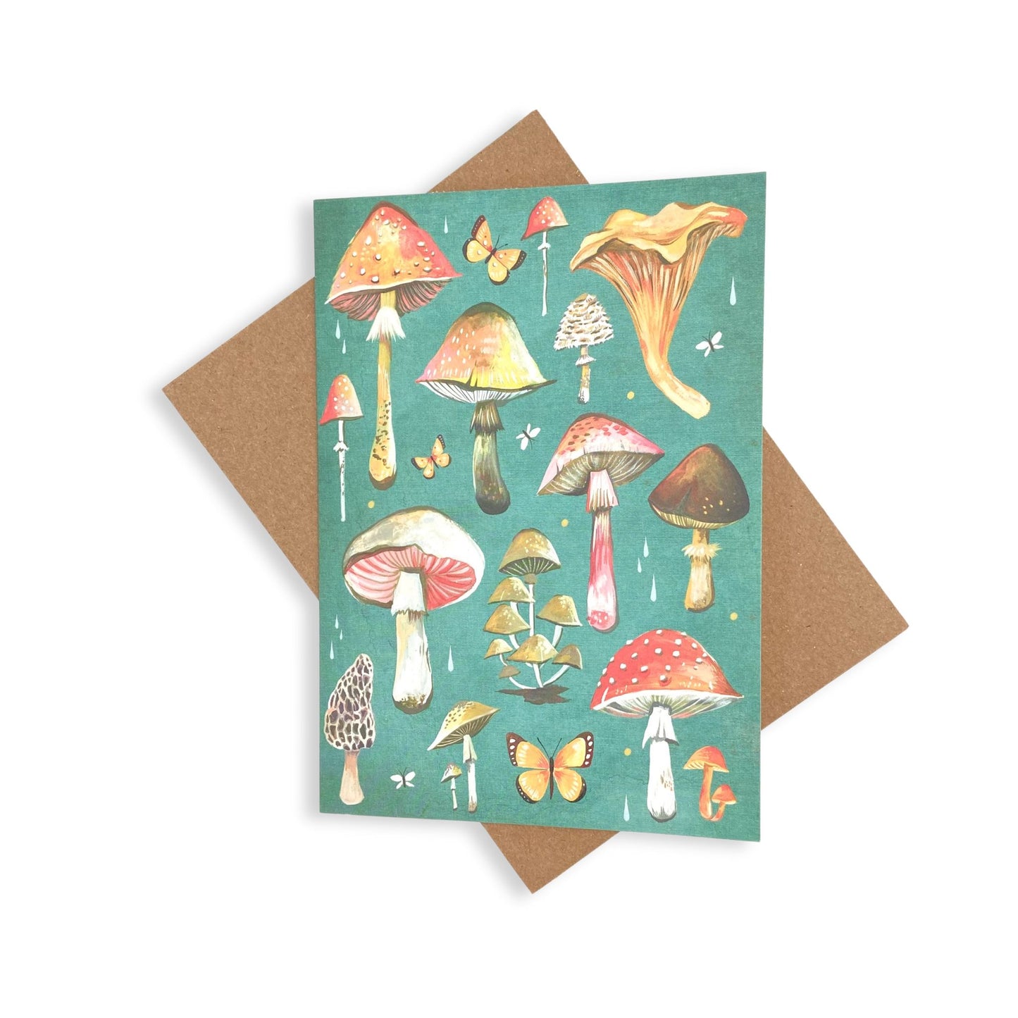 Mushrooms nature inspired card