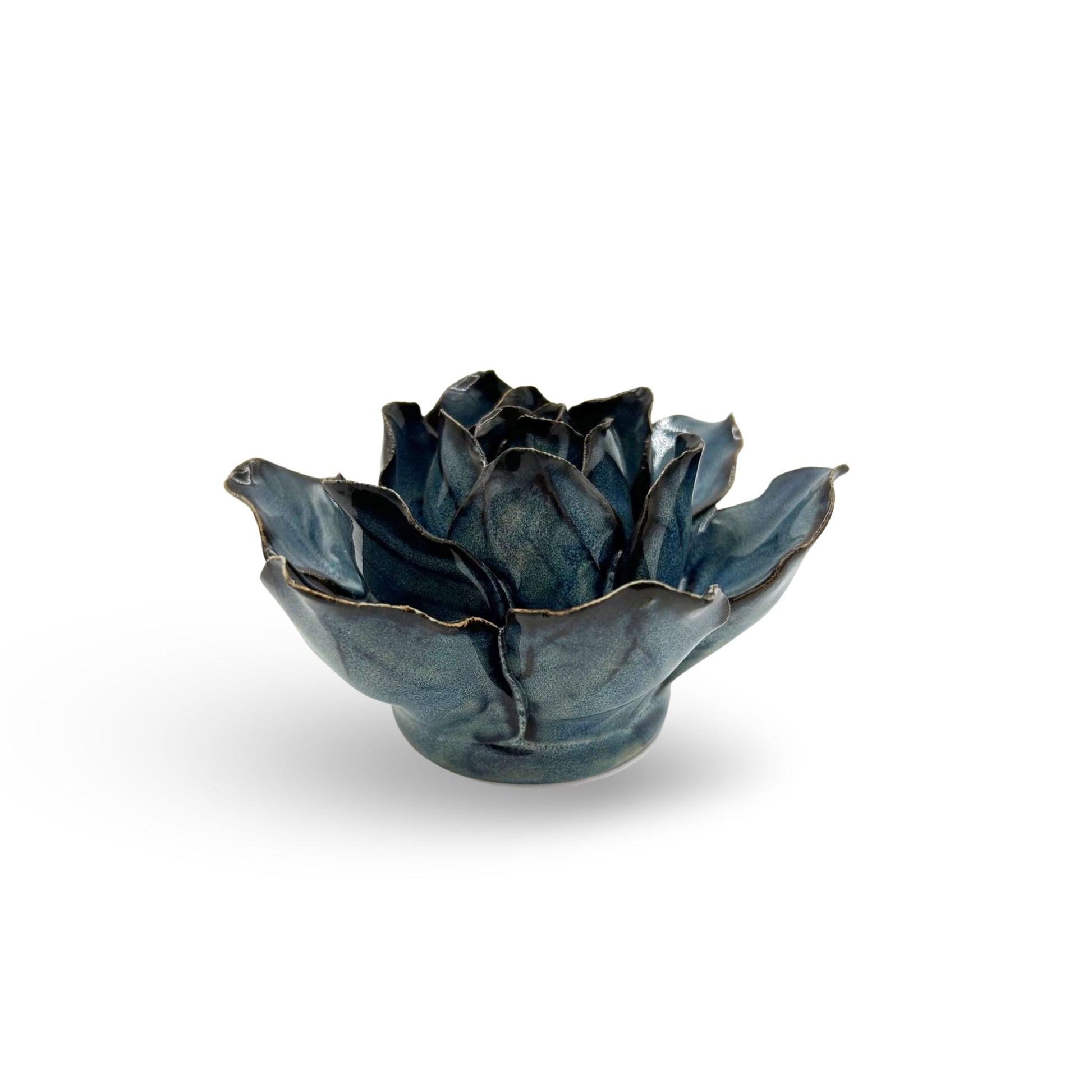 Navy Blue Star Gazer Lily Ceramic Wall Hanging