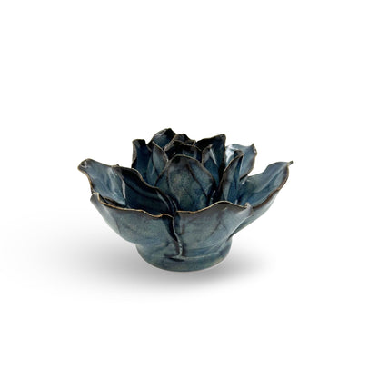 Navy Blue Star Gazer Lily Ceramic Wall Hanging