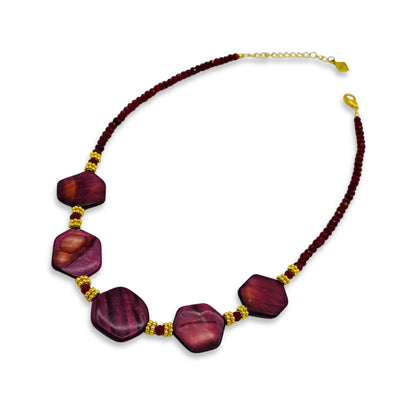 Necklace Burgundy Mother of Pearl Ruby