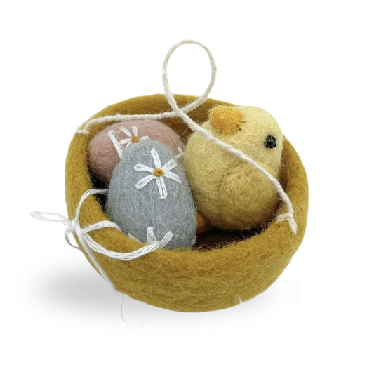 Nest with Eggs Chicklet Bird