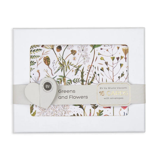 Notecards with Envelopes - Greens and Flowers