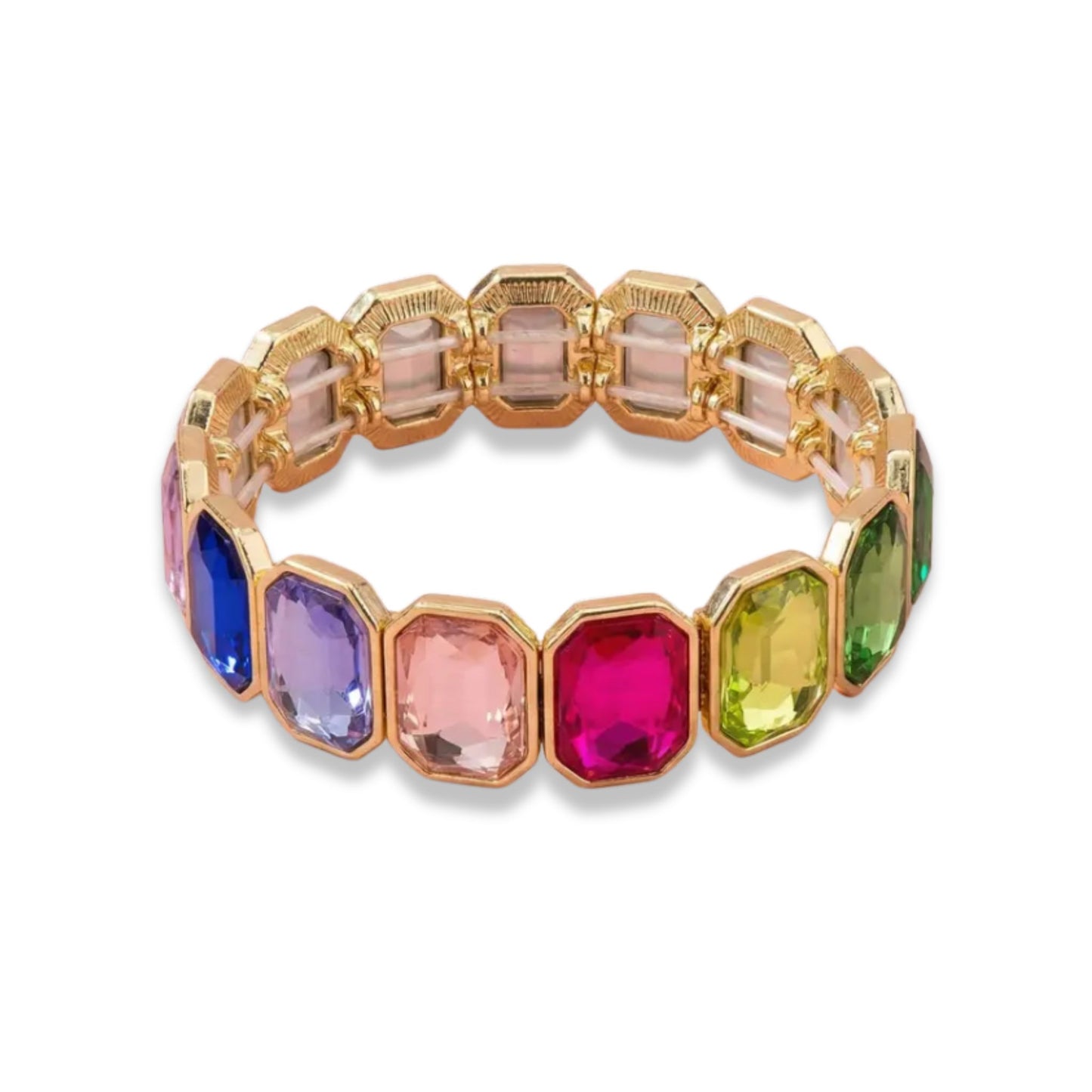 Octagon Rainbow Stone Bracelet