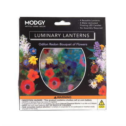 Odilon Redon Bouquet of Flowers LED Set of four Lights