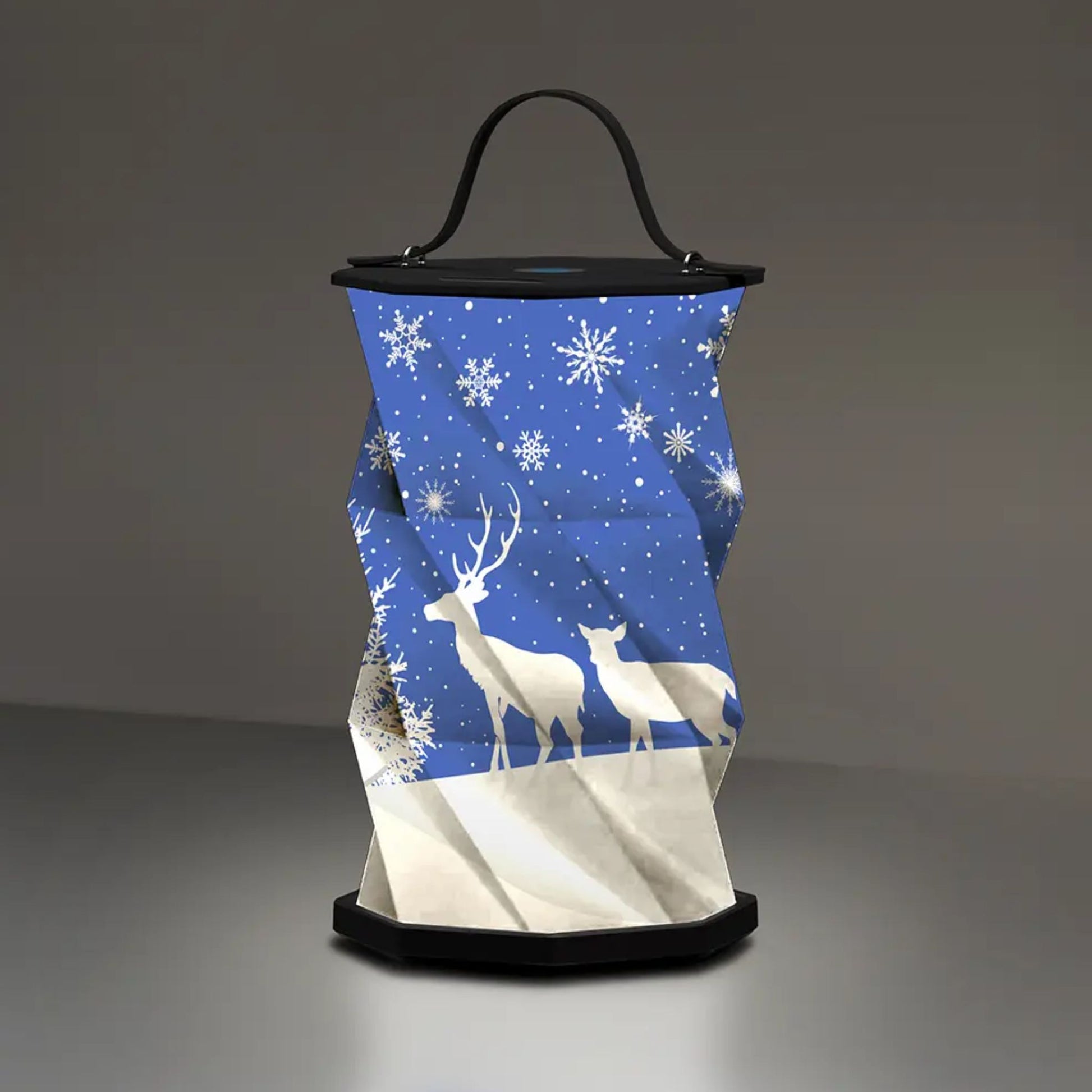 Oh Deer Origami Lantern Foldable Blue and White Lantern