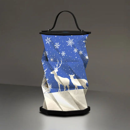 Oh Deer Origami Lantern Foldable Blue and White Lantern
