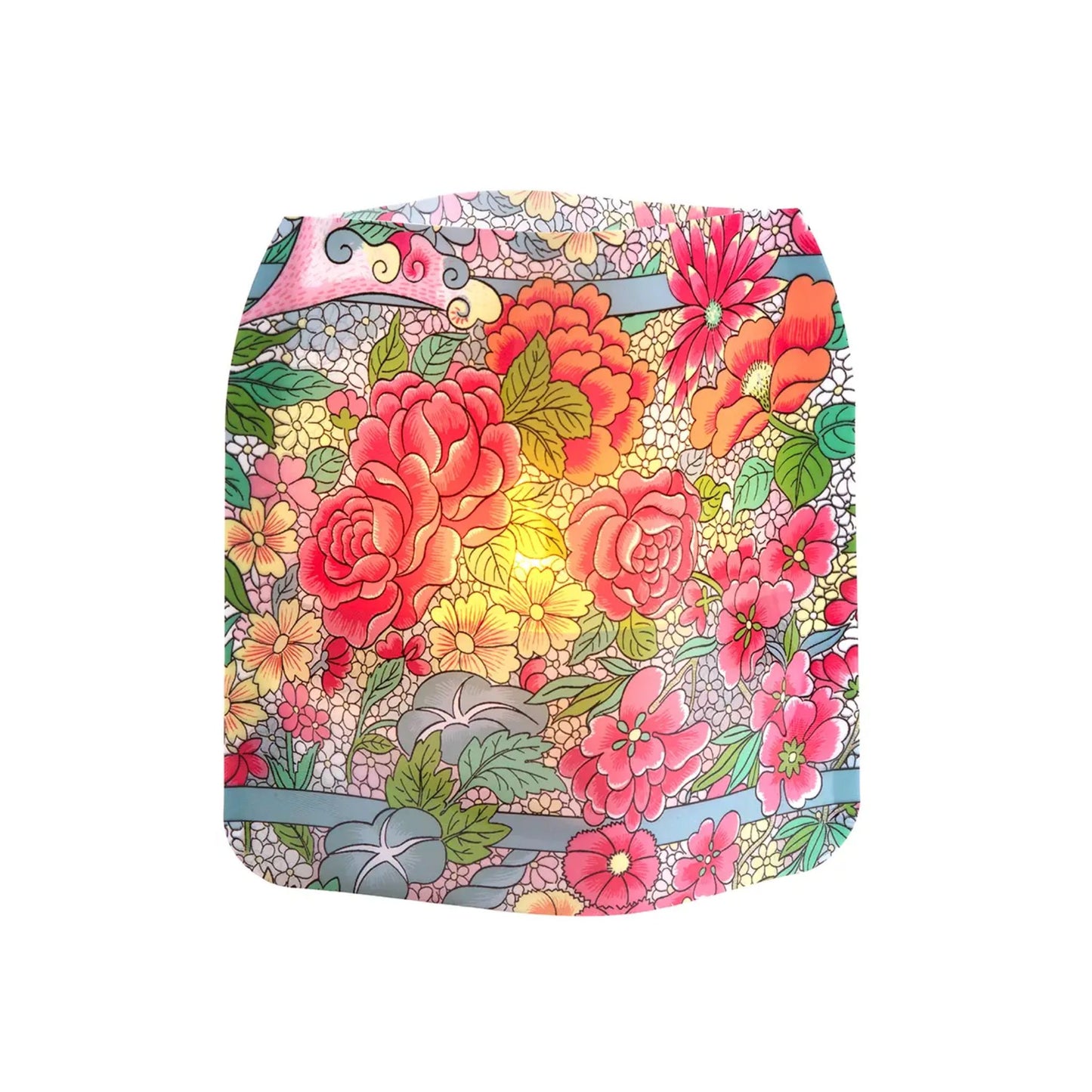 Owen Jones floral led floating lights in water
