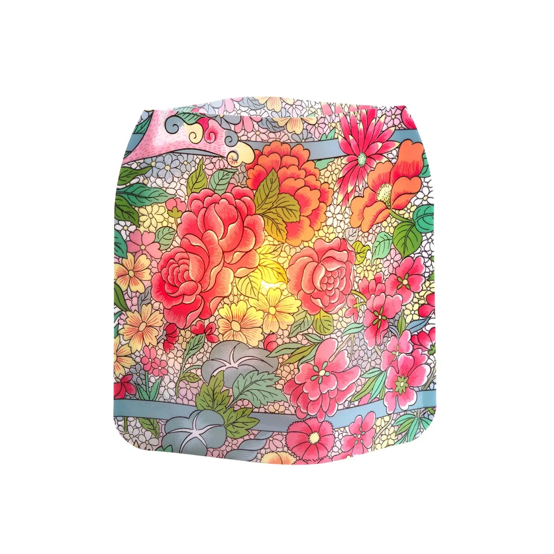 Owen Jones floral led floating lights in water
