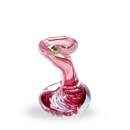 Pen Holder - Cranberry Pink Blown Glass Gift
