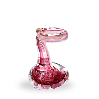 Pen Holder - Cranberry Pink and White Fire and Fern Glass Studio