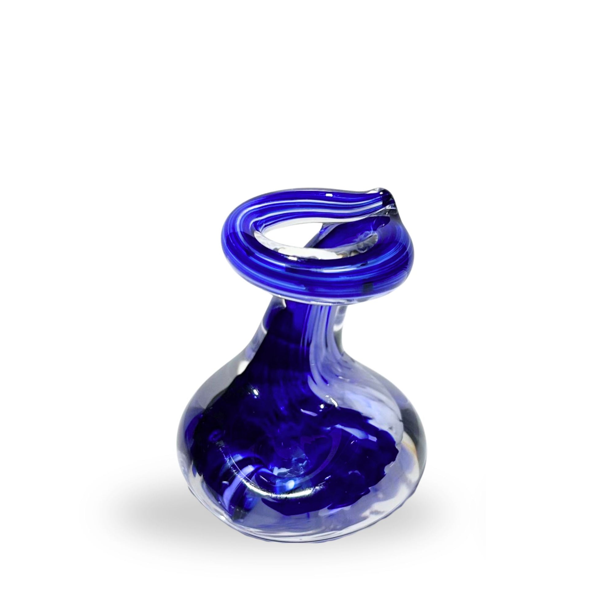 Pen Holder - Dark Blue Glass Office Gift