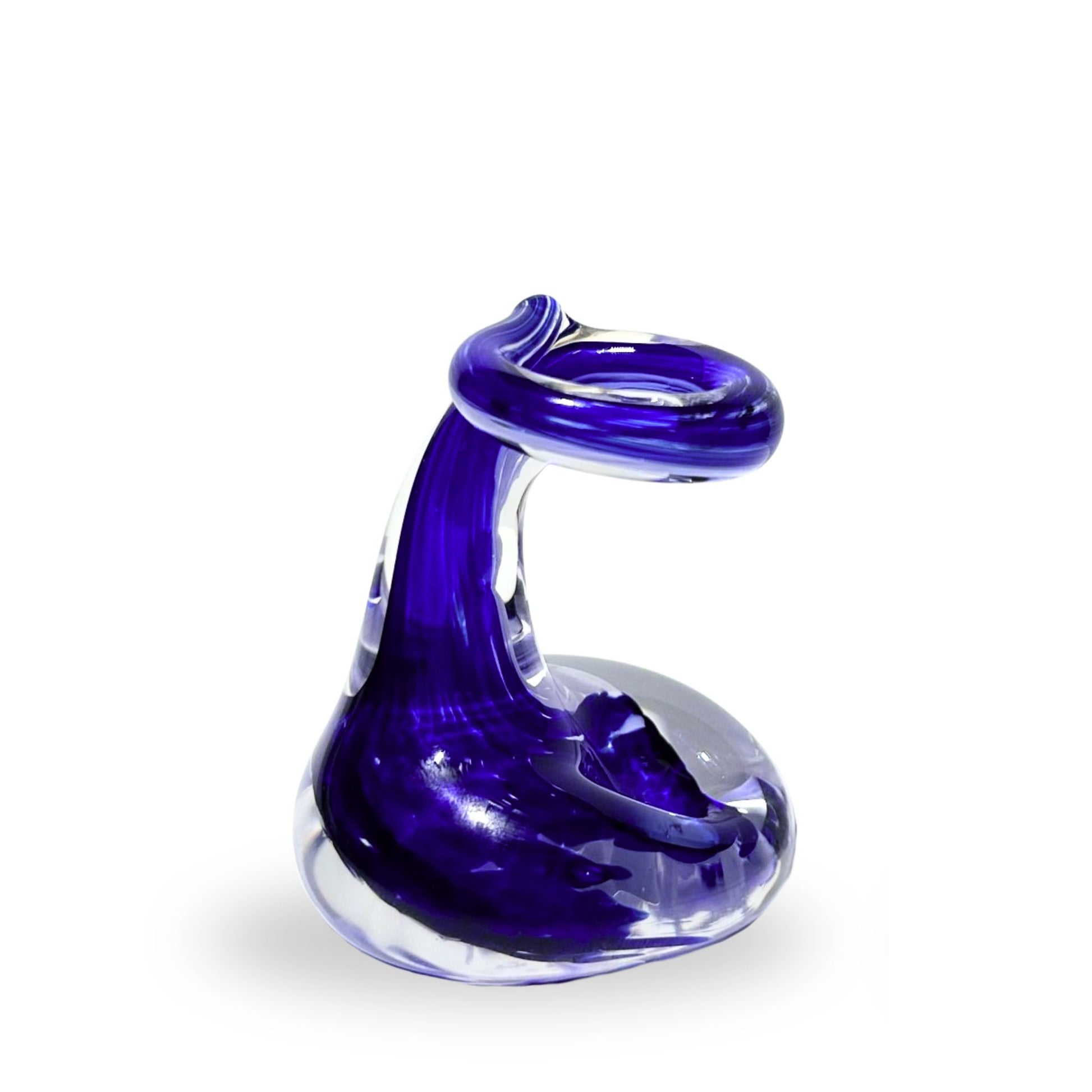 Pen Holder - Dark Blue Royal Blue Hand Blown Glass Gift