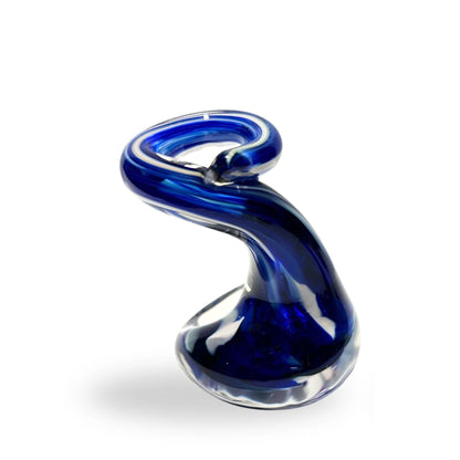 Pen Holder - Glacier Dark Blue and White Glass Gift