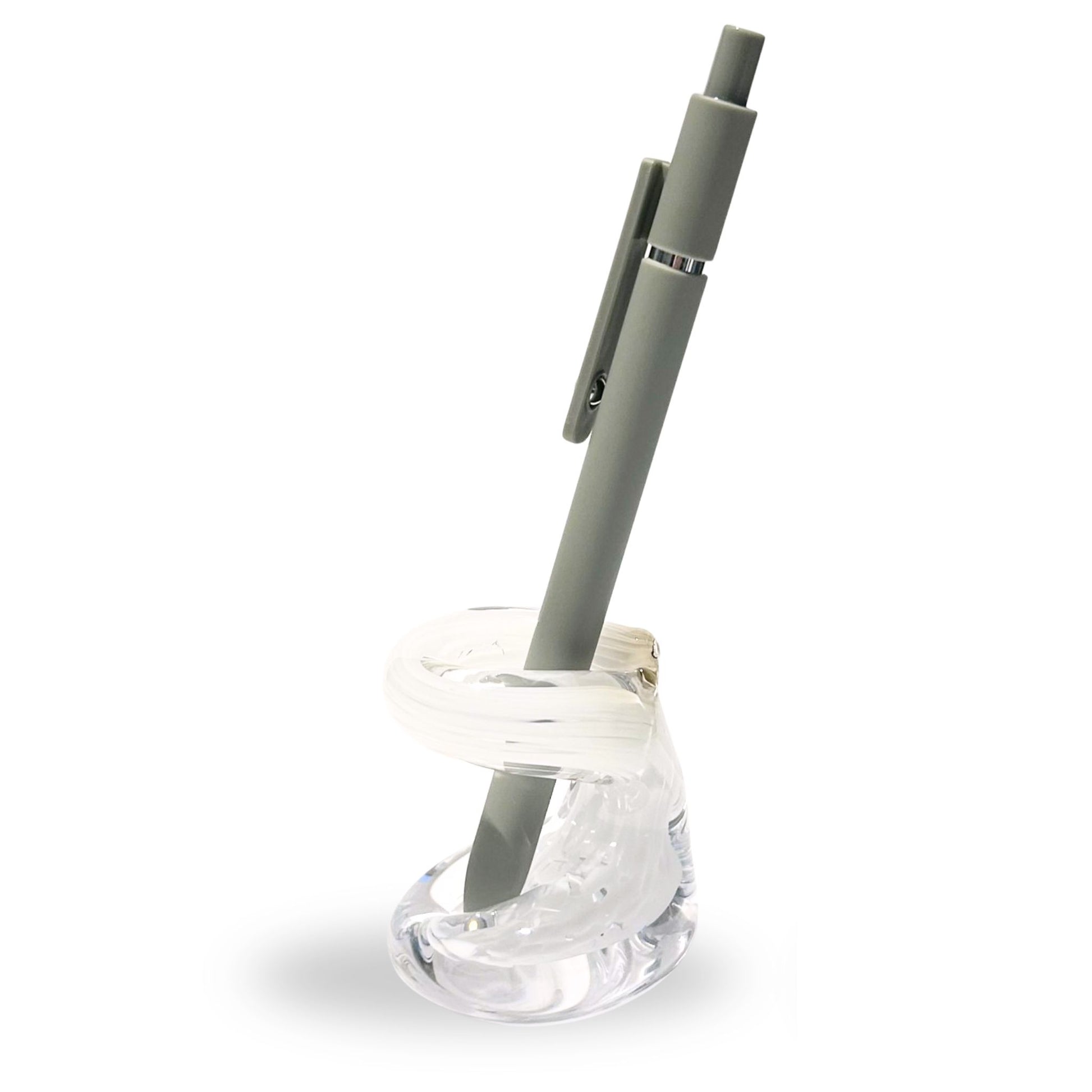 Pen Holder - Opal White Glass Office Accessory
